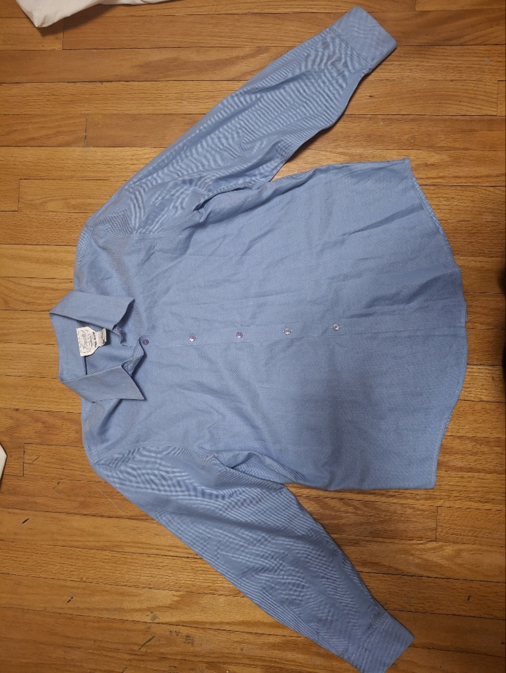 FOXCROFT NON-IRON Wrinkle Free Long Sleeve Button-down Dress Shirt BLUE XL 10